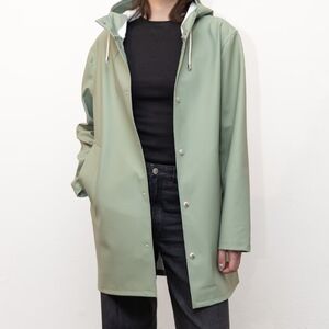 Stutterheim Stockholm Sage Green Heavyweight Raincoat Size Small Unisex